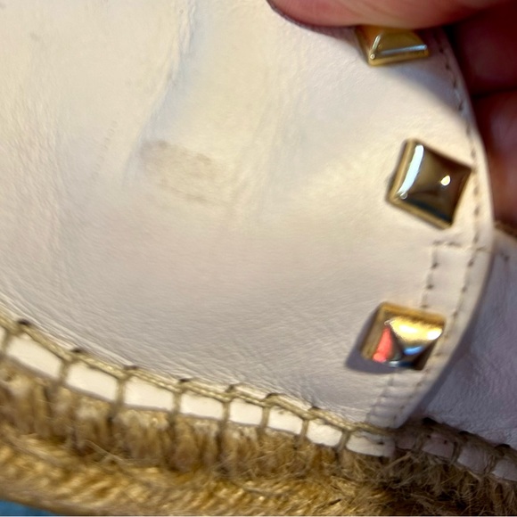 VIDORRETA Made in Spain White Stud Leather Espadrilles Flats Women’s 37/US 6.5 - Picture 12 of 14